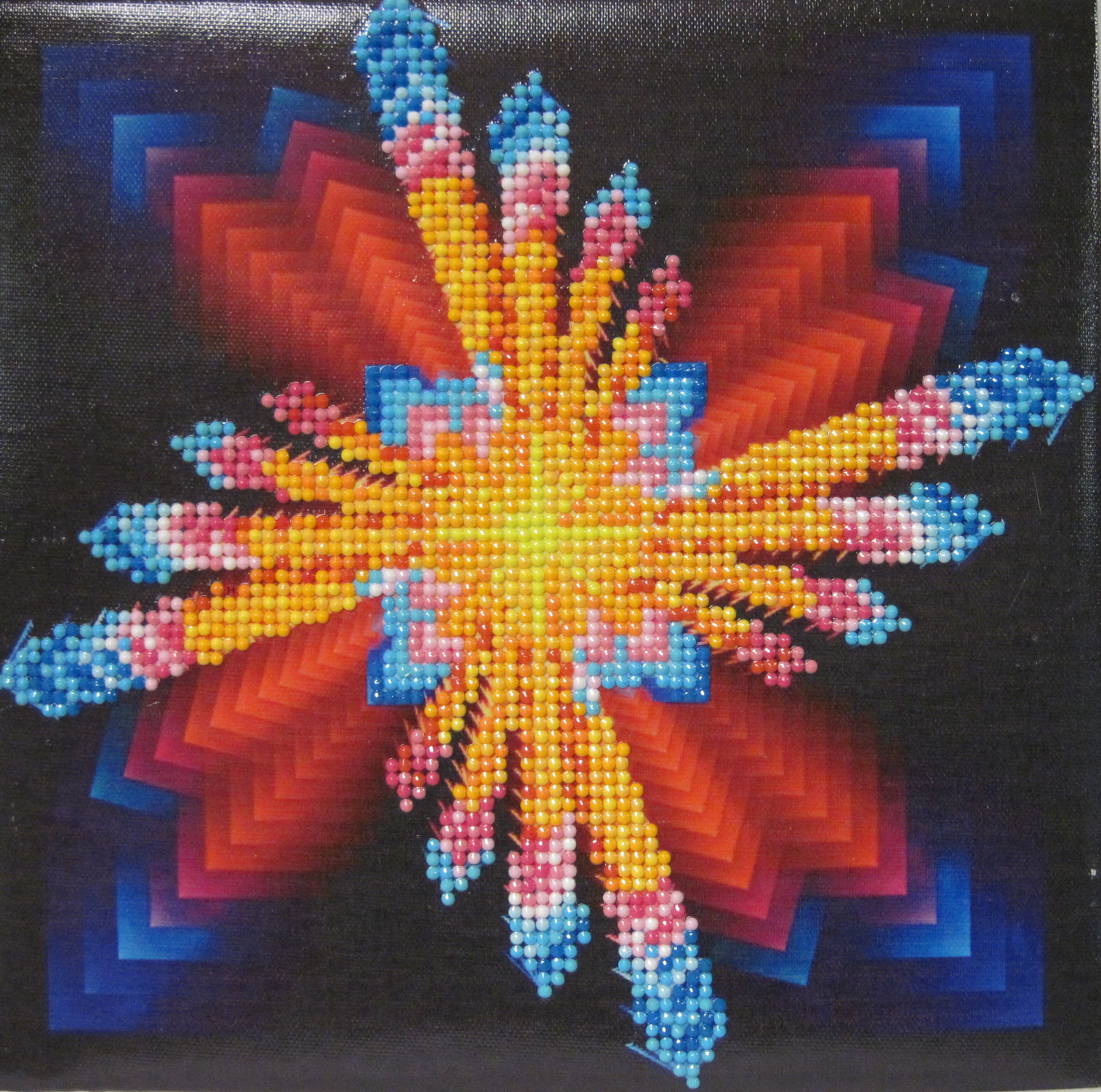 Finished Diamond Dot Picture, Colourful Swirls